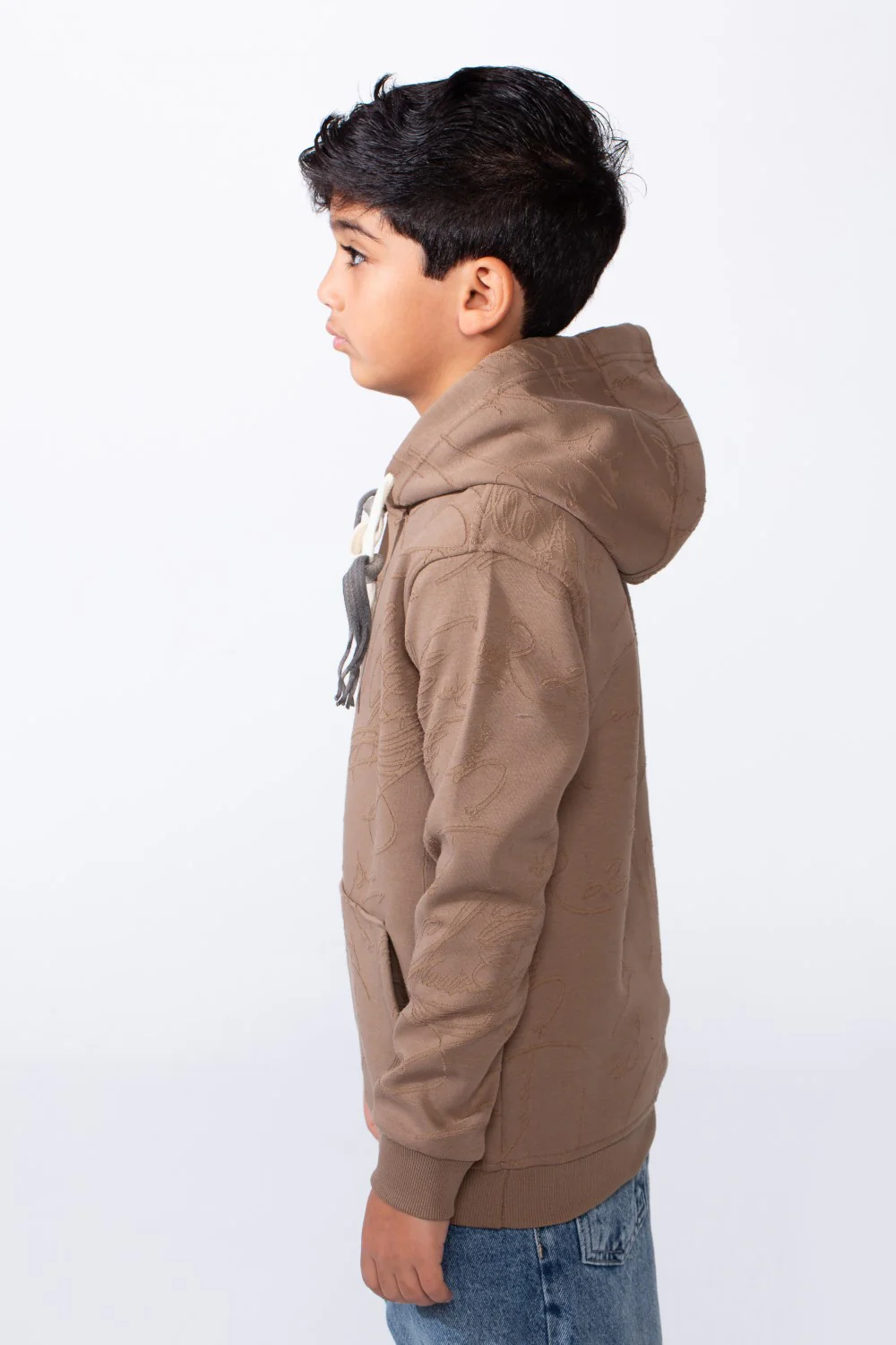 Boy’s Abstract Scribble Print Long Sleeves Slim Fit Hood Sweatshirt - Image 11