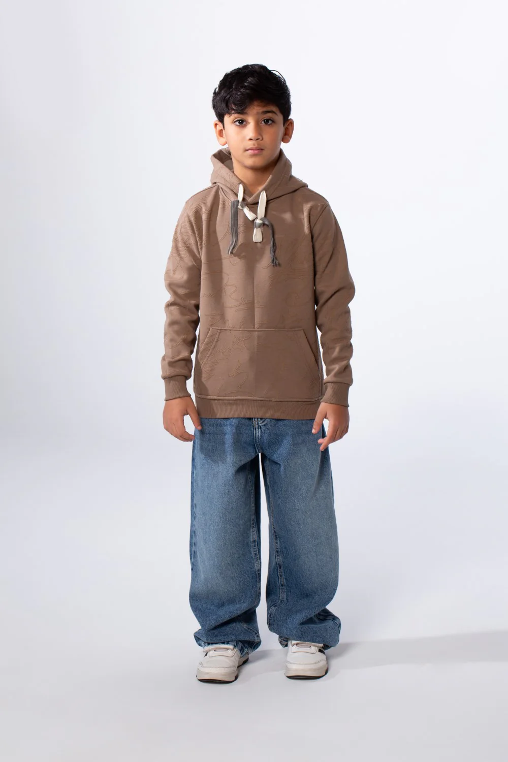 Boy’s Abstract Scribble Print Long Sleeves Slim Fit Hood Sweatshirt - Image 12