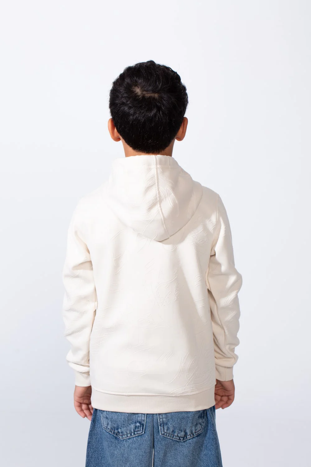 Boy’s Abstract Scribble Print Long Sleeves Slim Fit Hood Sweatshirt - Image 6