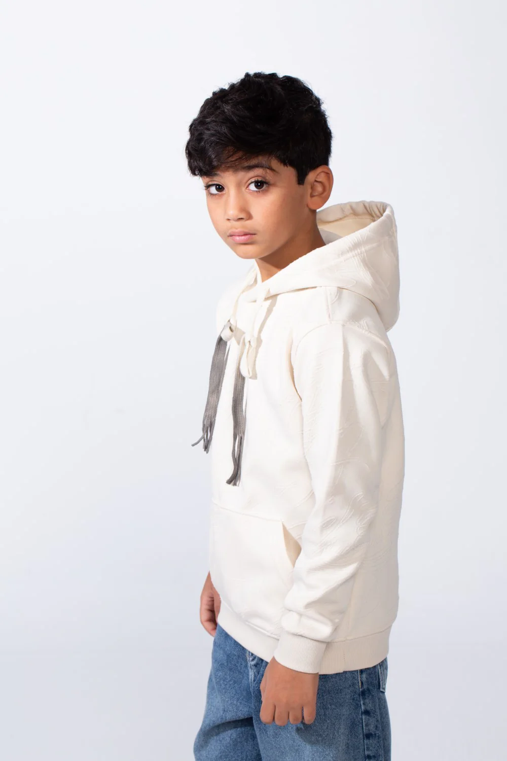 Boy’s Abstract Scribble Print Long Sleeves Slim Fit Hood Sweatshirt - Image 7