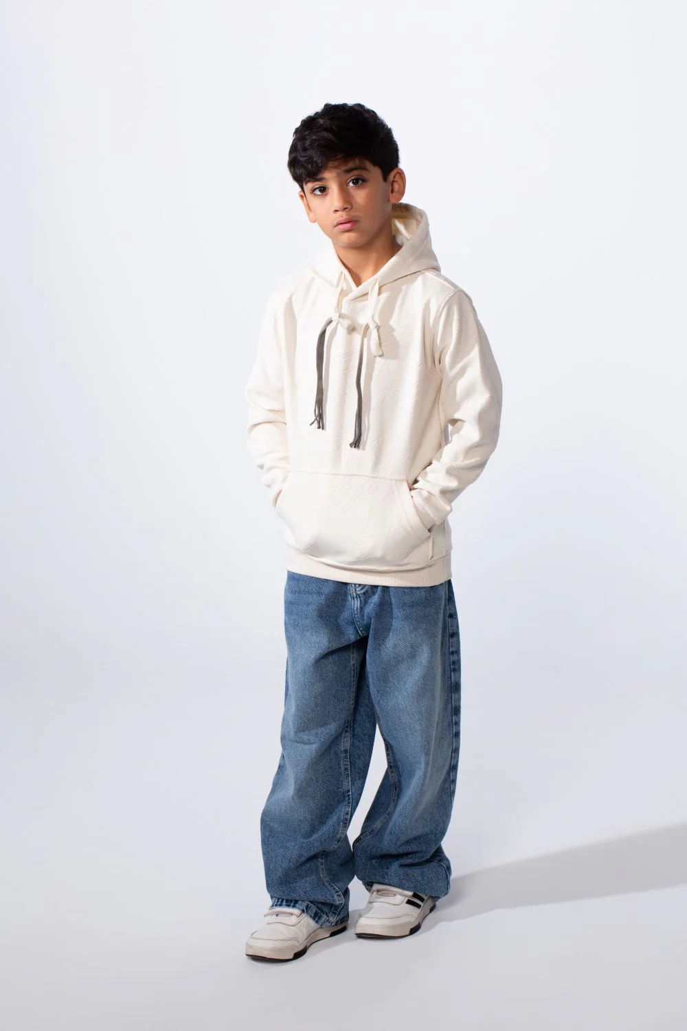Boy’s Abstract Scribble Print Long Sleeves Slim Fit Hood Sweatshirt - Image 8