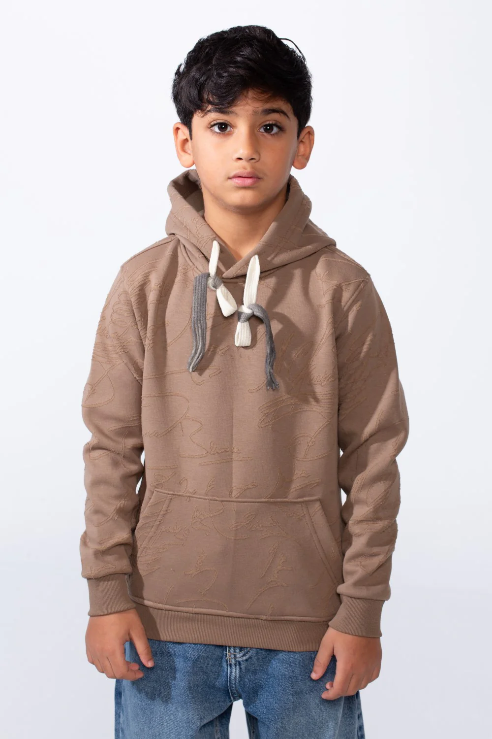 Boy’s Abstract Scribble Print Long Sleeves Slim Fit Hood Sweatshirt - Image 9
