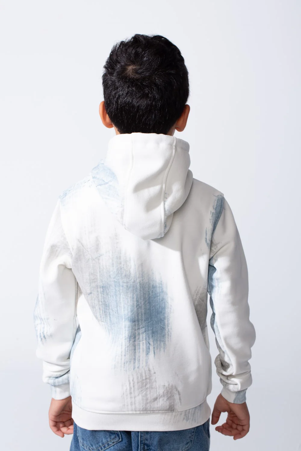 Boy’s Acid Wash Slim Fit Hood Sweatshirt With Kangaroo Pocket - Image 2