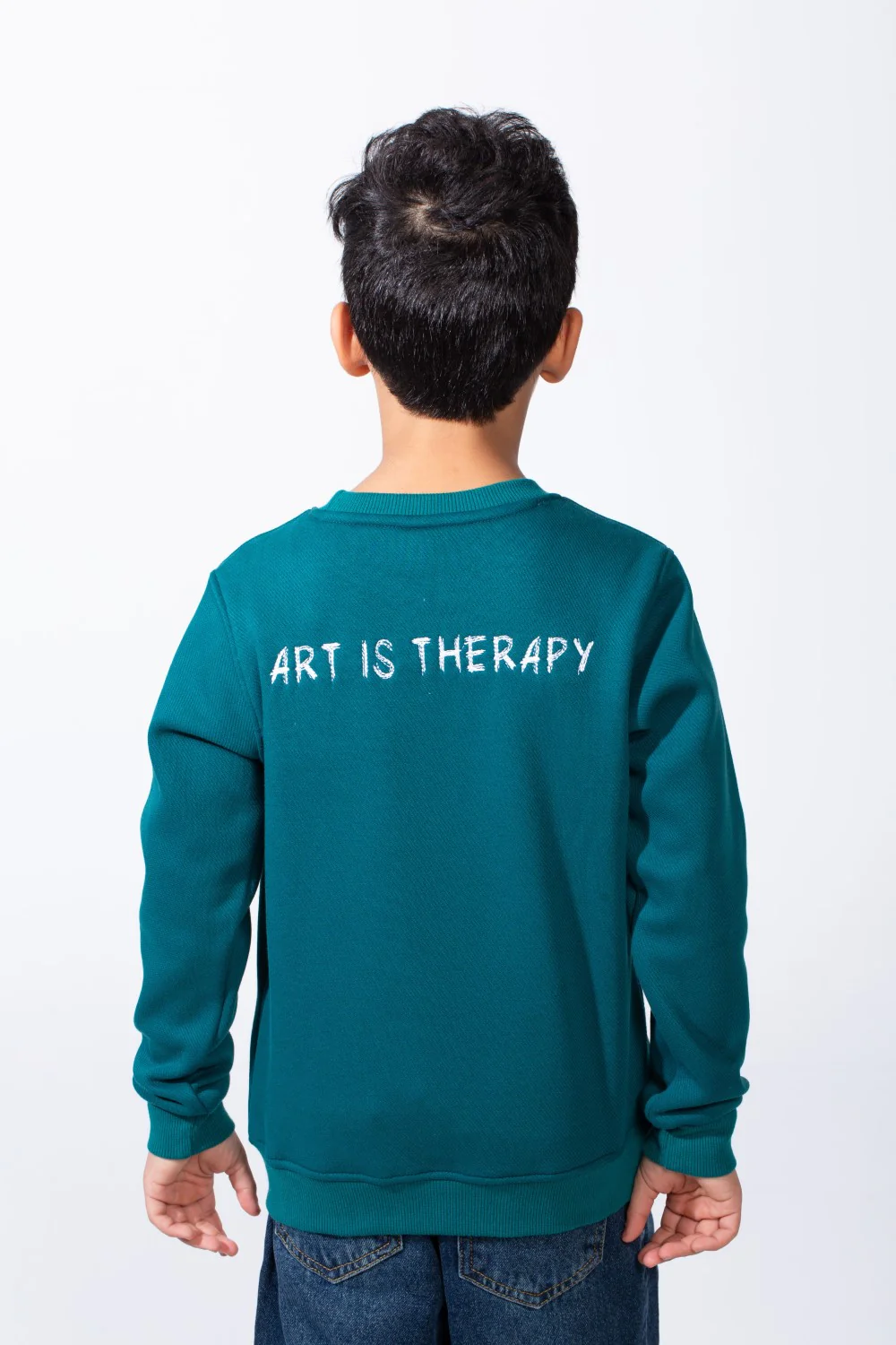 Boy’s Art Print Slim Fit Crew Neck Long Sleeves Sweatshirt - Image 2