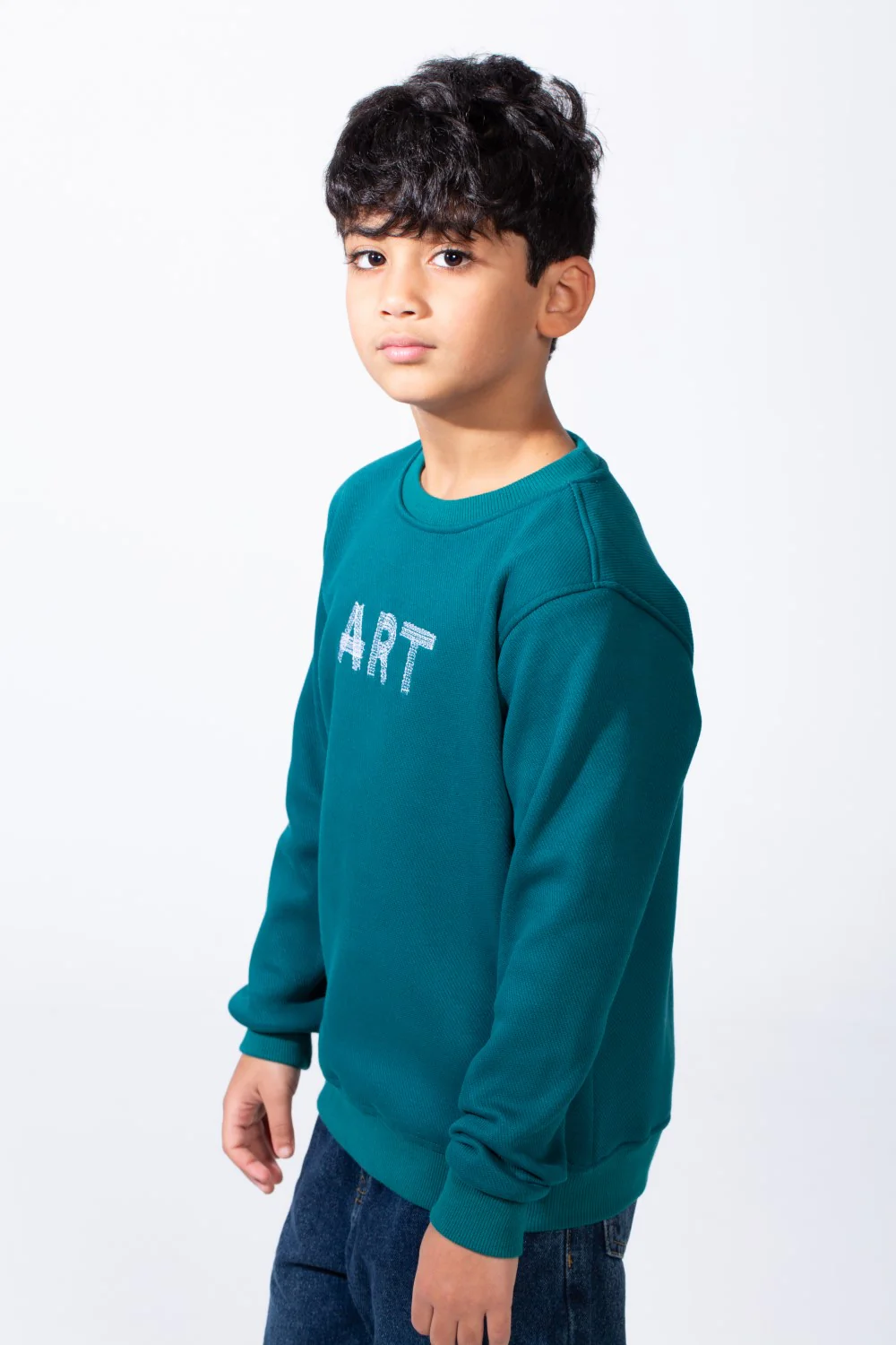 Boy’s Art Print Slim Fit Crew Neck Long Sleeves Sweatshirt - Image 3