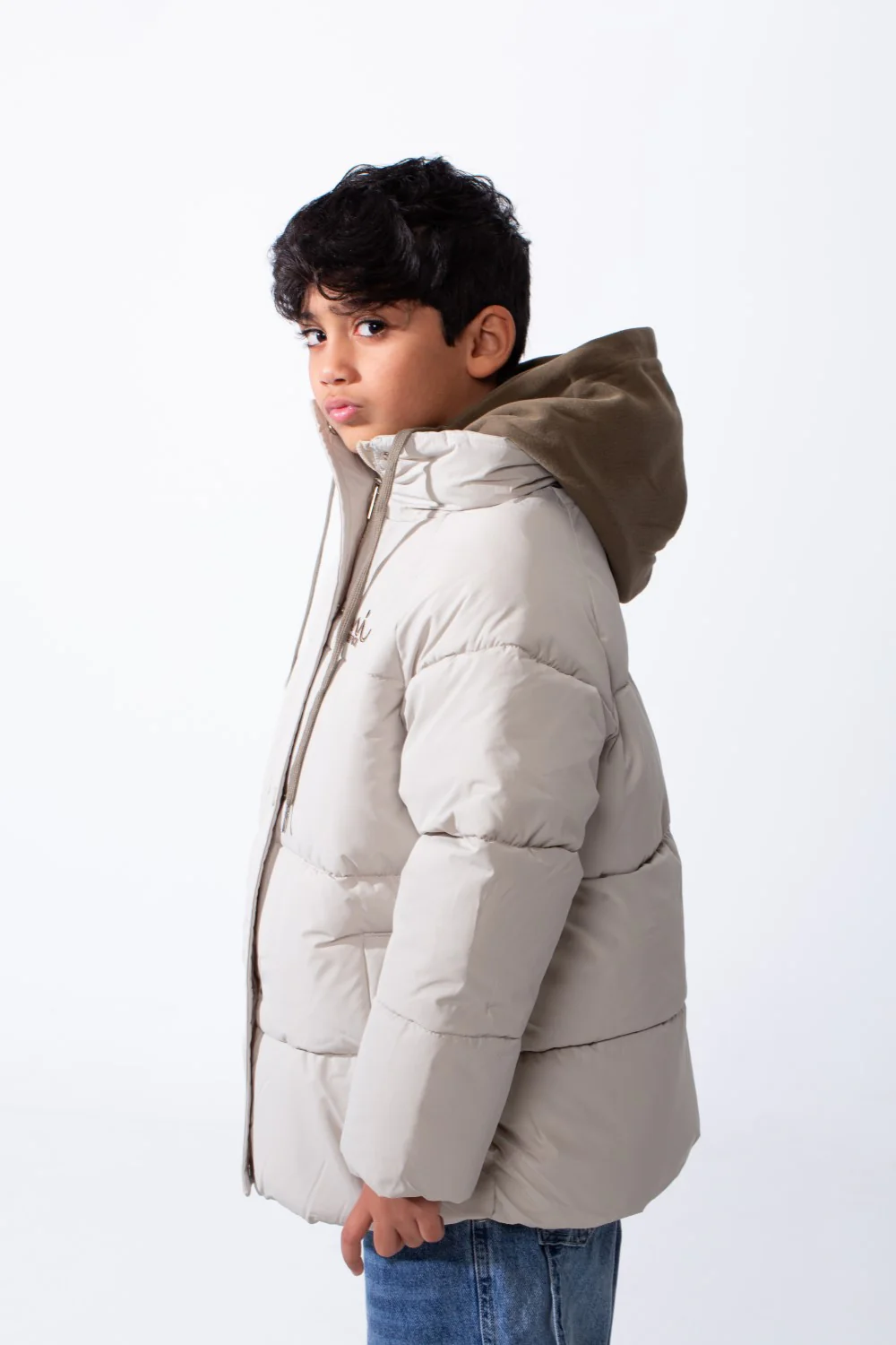 Boy’s Boys Hooded Quilted Puffer Waterproof Jacket with Front Snap and Zip Closure Adjustable Drawstring Hood and Side Pockets - Image 3
