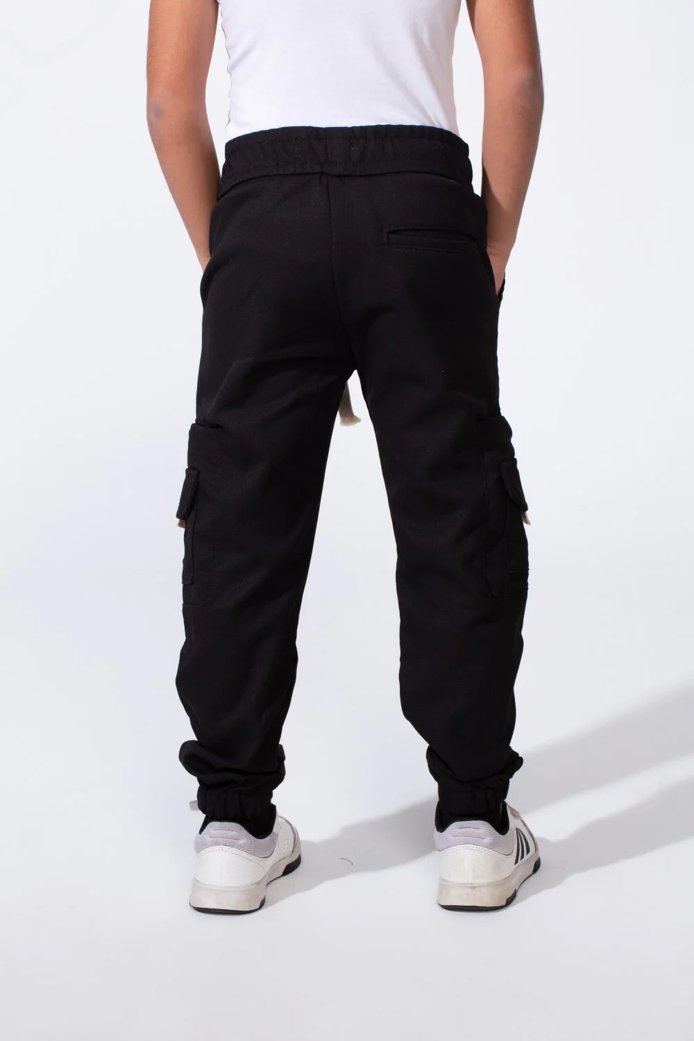 Boy’s Casual Sherwal Trousers Pants Featuring Multiple Gabardine Cargo Pockets Elastic Waistband with Adjustable Drawstring - Image 6