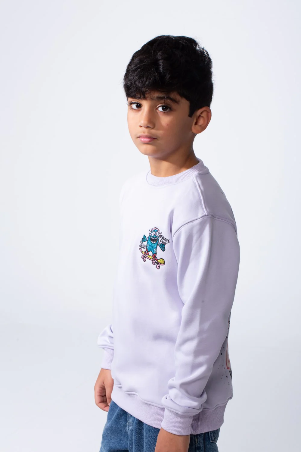 Boy’s Front Graphic Print Slim Fit Long Sleeve Crew Neck Sweatshirt - Image 11