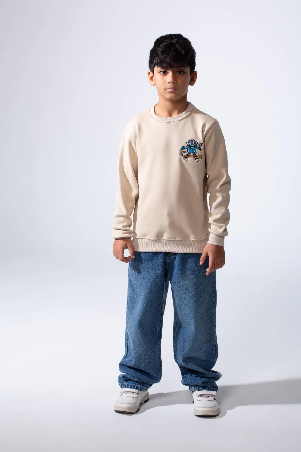 Boy’s Front Graphic Print Slim Fit Long Sleeve Crew Neck Sweatshirt - Image 4