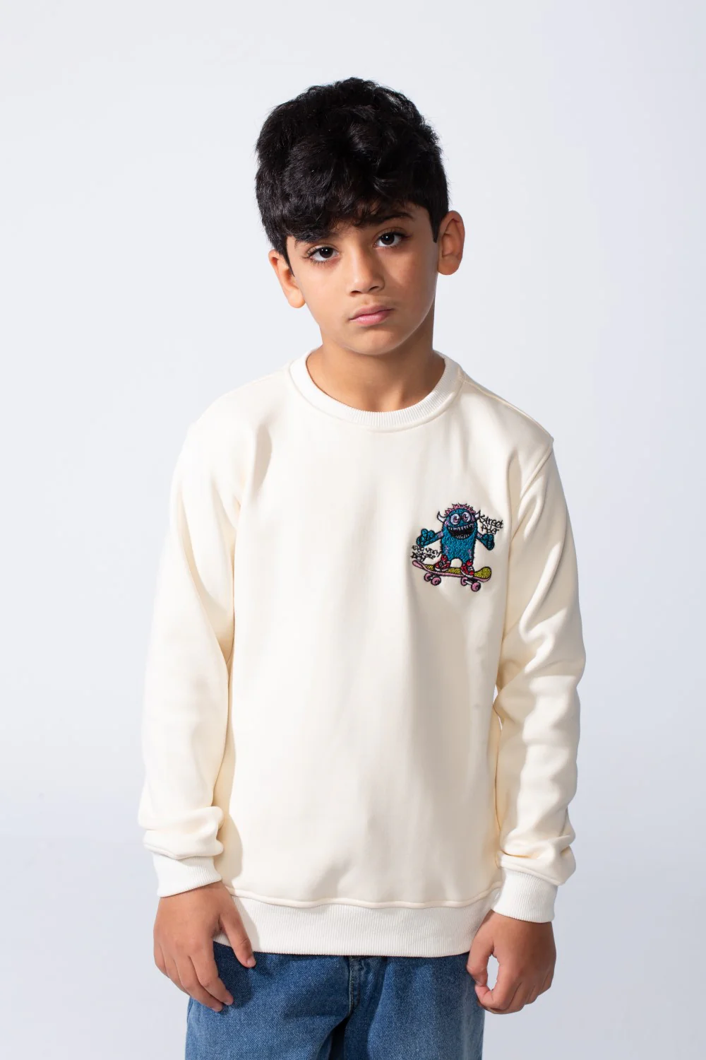 Boy’s Front Graphic Print Slim Fit Long Sleeve Crew Neck Sweatshirt - Image 5