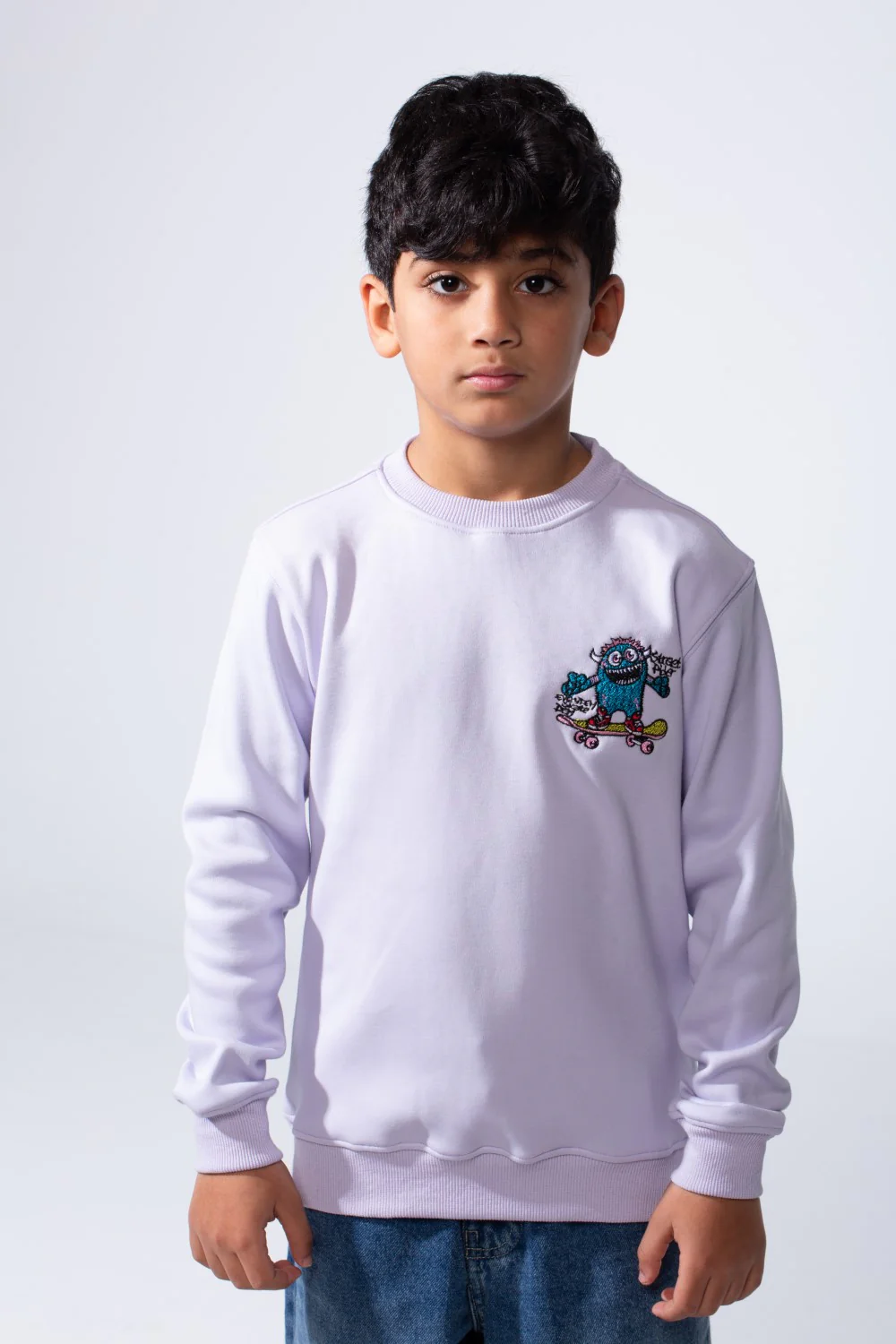 Boy’s Front Graphic Print Slim Fit Long Sleeve Crew Neck Sweatshirt - Image 9