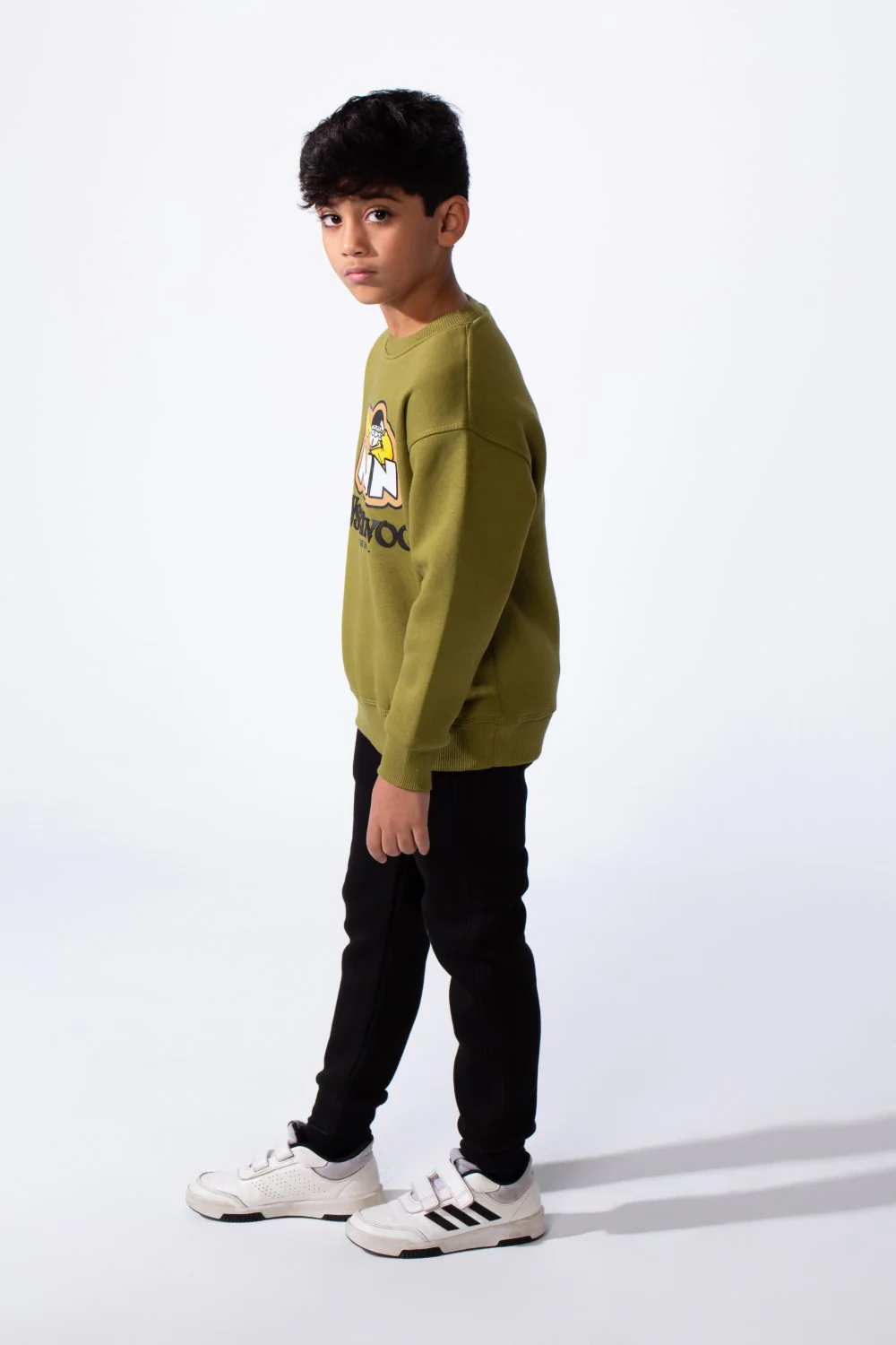 Boy’s Melton Front Graphic Print Slim Fit 2-Pieces Outfit Set - Image 3