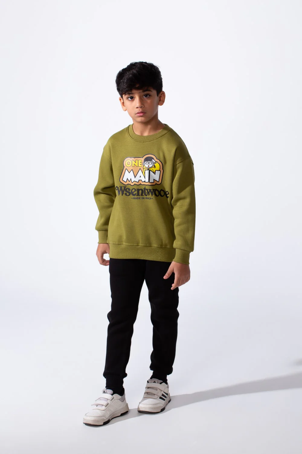 Boy’s Melton Front Graphic Print Slim Fit 2-Pieces Outfit Set - Image 4