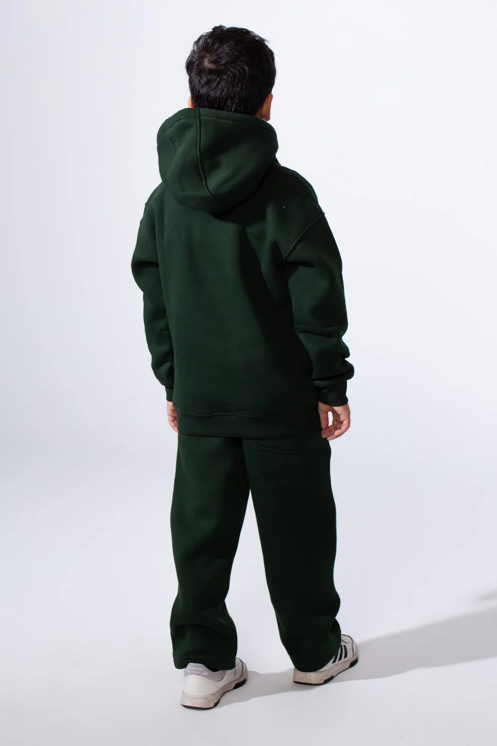 Boy’s Melton Oversize Plain Practical Front Pocket Two Piece Hood Outfit Set - Image 2