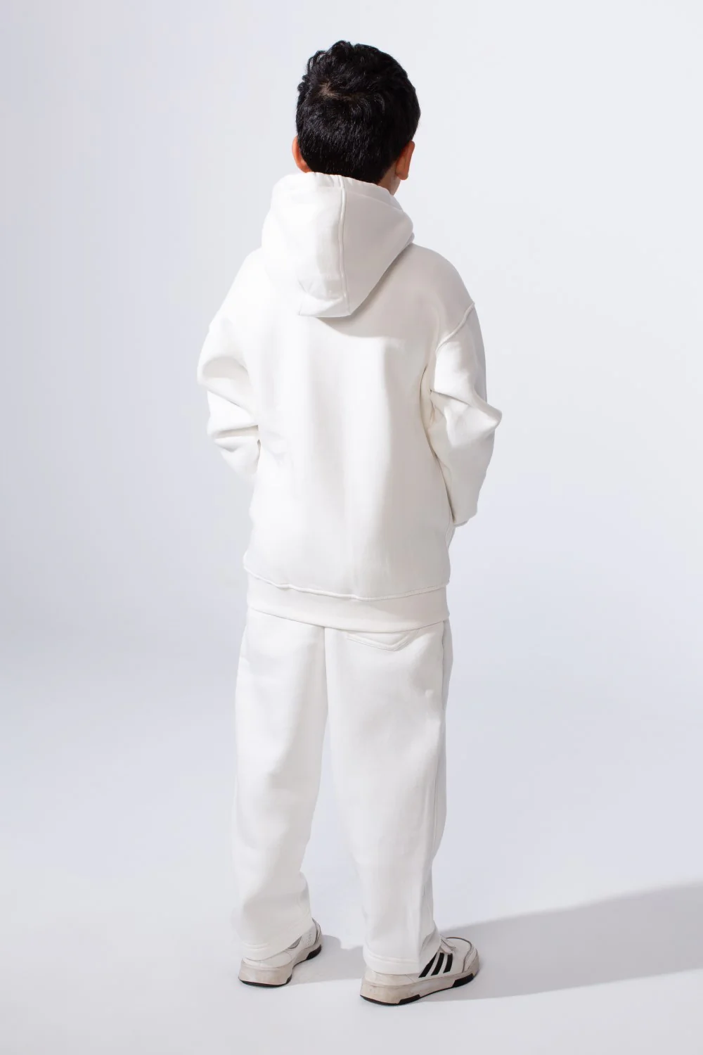 Boy’s Melton Oversize Plain Practical Front Pocket Two Piece Hood Outfit Set - Image 6