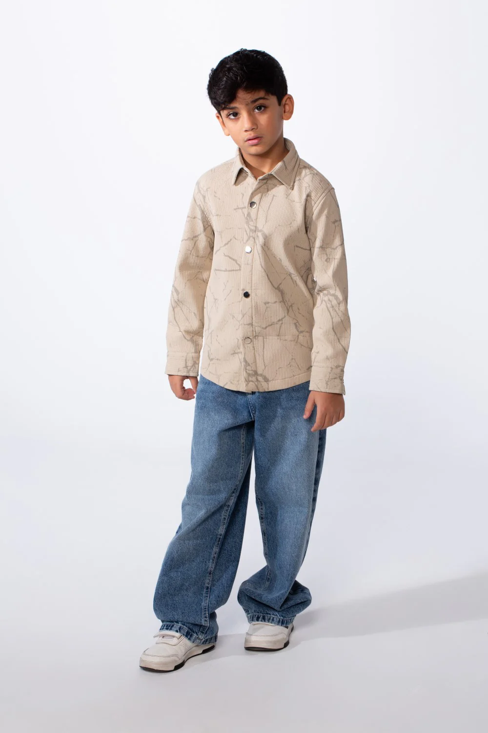 Boy’s Modern Marble Design Button-Up Jakar Slim Fit Shirt - Image 6