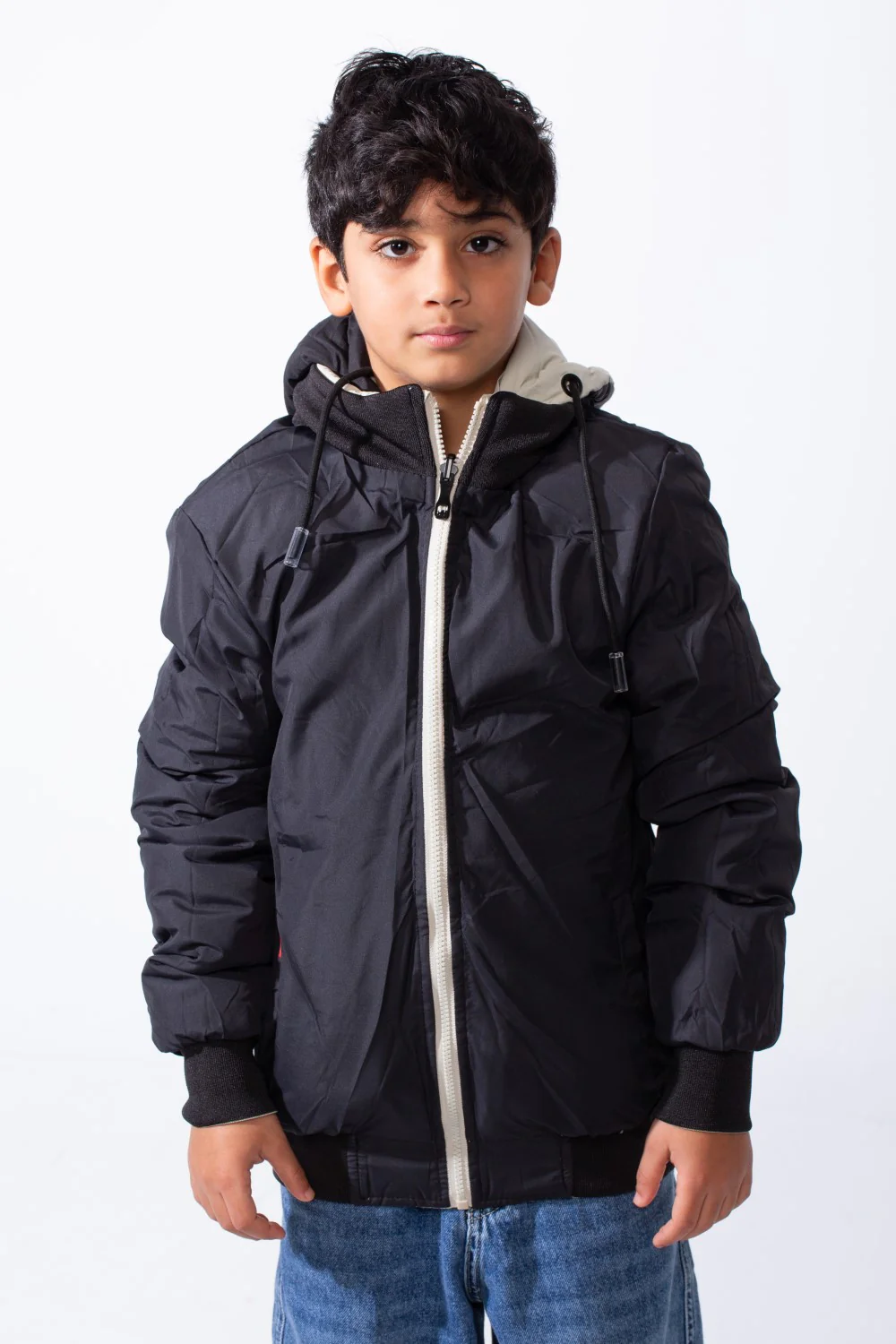 Boy’s Puffer Double Face Waterproof Ribbed Cuffs And Hem Hood Long Sleeve Jacket - Image 11