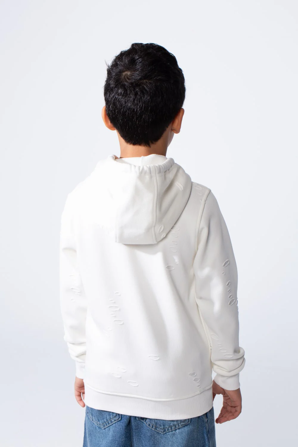 Boy’s Slim Fit Distressed Comfortable Everyday Hood Sweatshirt With Drawstring - Image 10