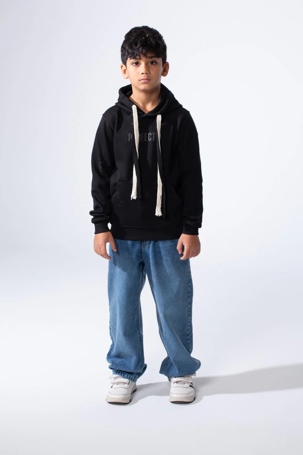 Boy’s Slim Fit Distressed Comfortable Everyday Hood Sweatshirt With Drawstring - Image 4