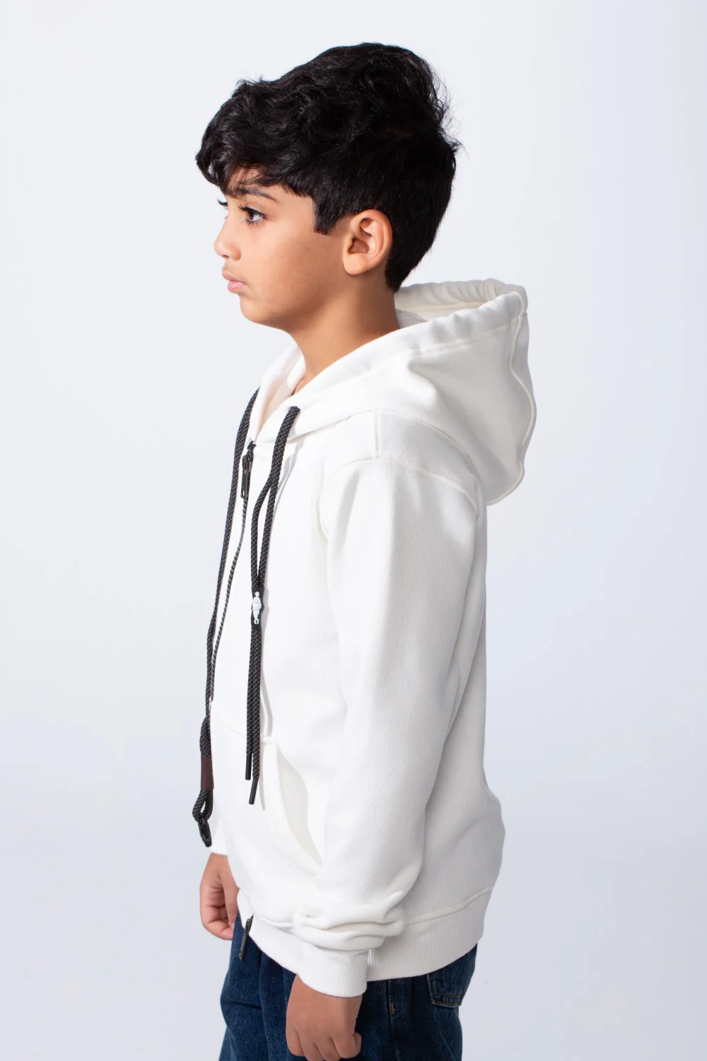Boy’s Slim Fit Full Front Zipper Plain Essential Hood Sweatshirt - Image 11