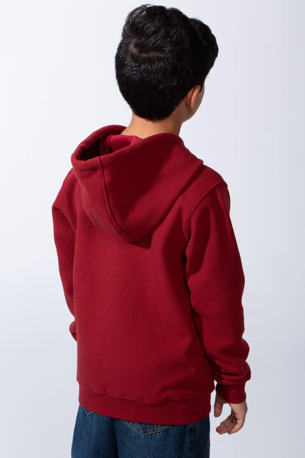 Boy’s Slim Fit Full Front Zipper Plain Essential Hood Sweatshirt - Image 14
