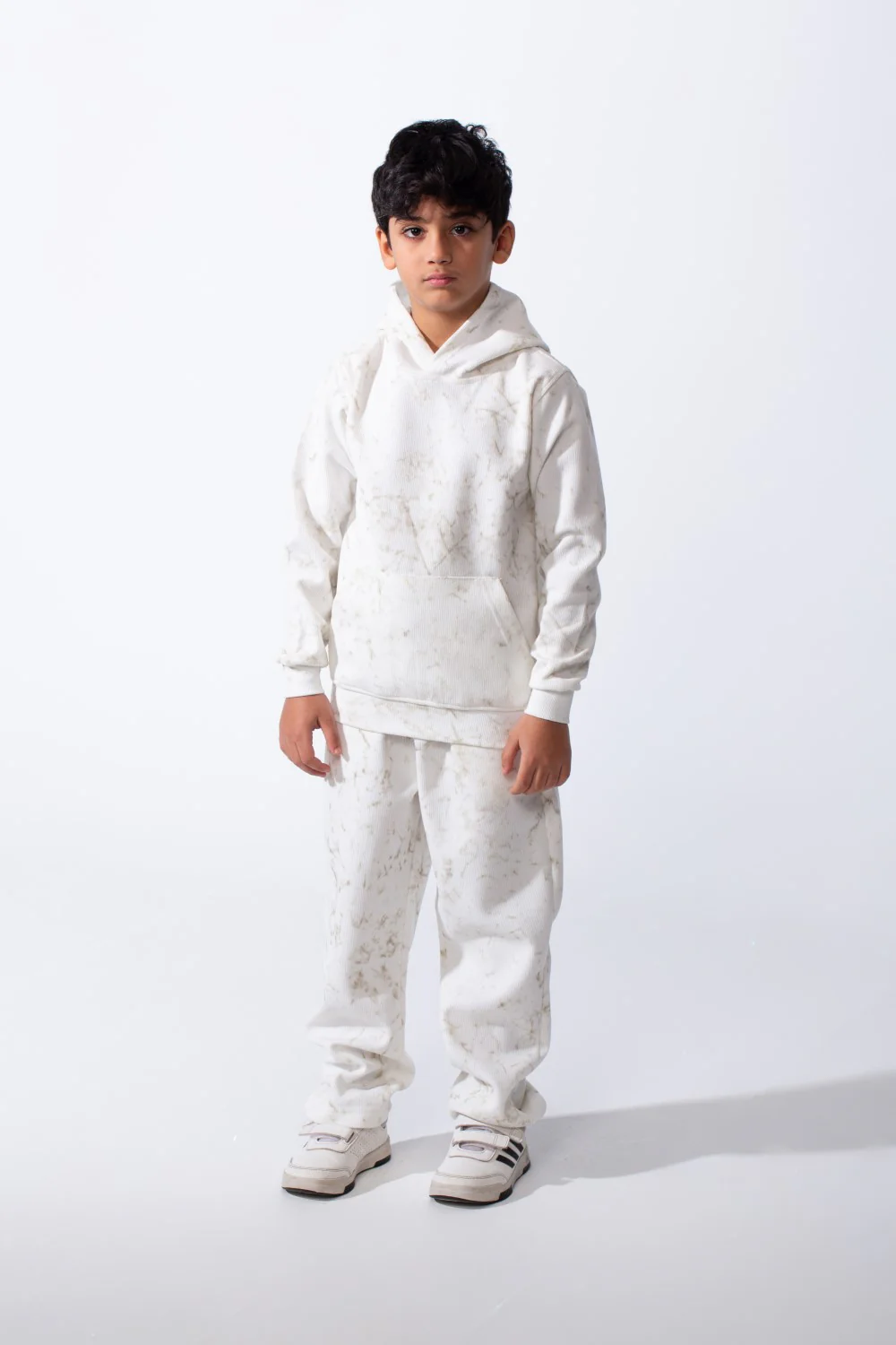 Boy’s Slim Fit Melton Marble Print Two Pieces Outfit Set - Image 12
