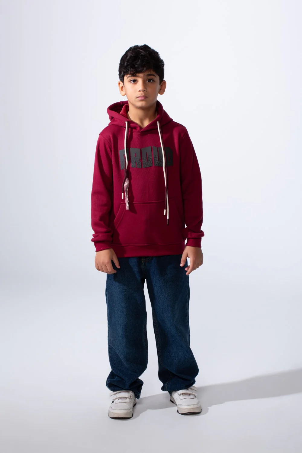 Boy’s Slim Fit Modern Comfort For Everyday Wear Front Print Hood Sweatshirt - Image 4