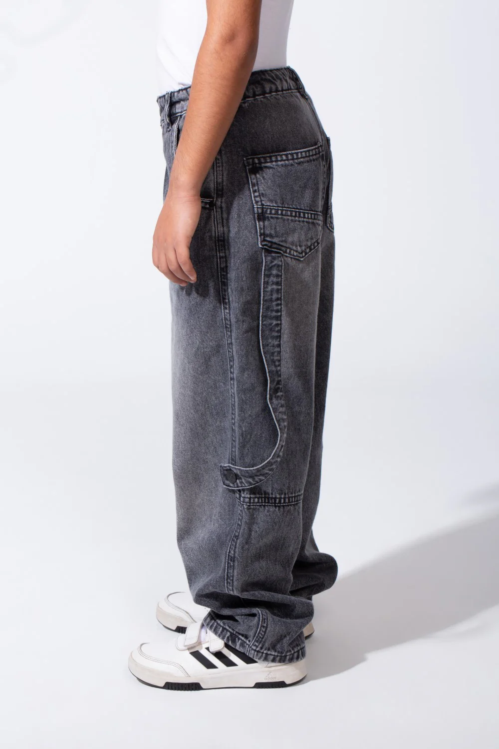 Boy’s Slouchy Boyfriend Clean Cut Jeans Denim Casual Pants - Image 11