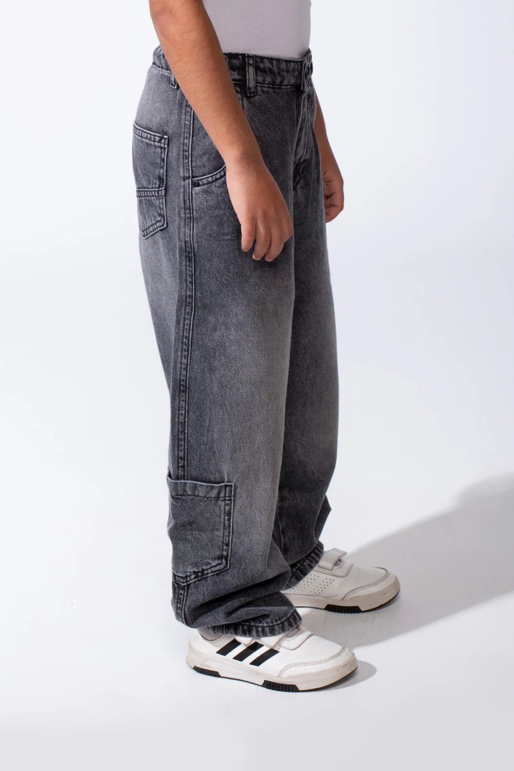 Boy’s Slouchy Boyfriend Clean Cut Jeans Denim Casual Pants - Image 12