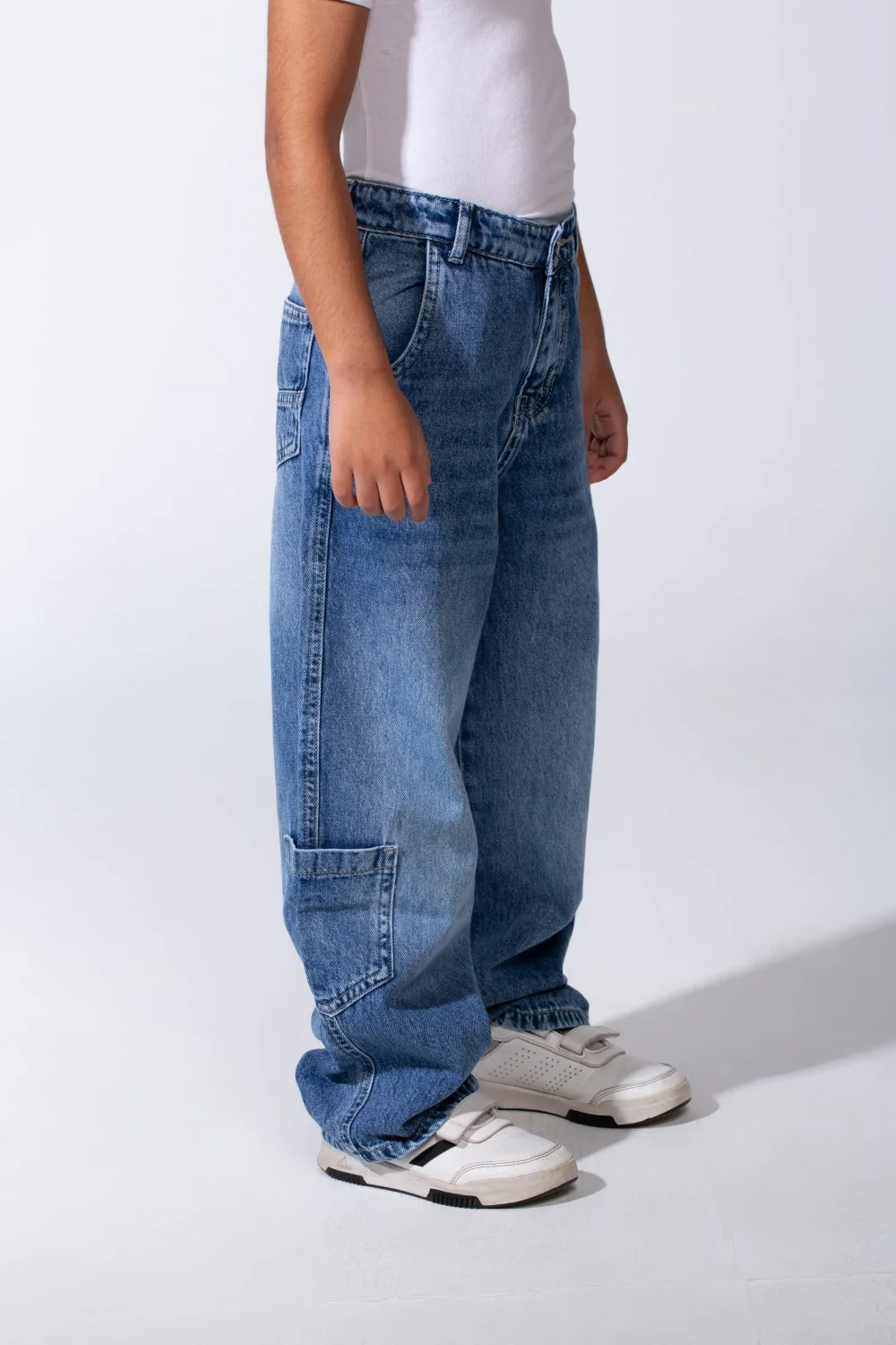 Boy’s Slouchy Boyfriend Clean Cut Jeans Denim Casual Pants - Image 7