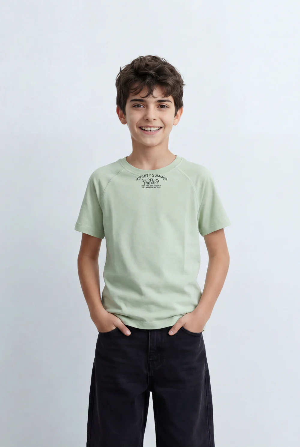 Boy’s Tomato Store Raglan Sleeve T-Shirt Chest Graphic Sport Inspired Construction - Image 8