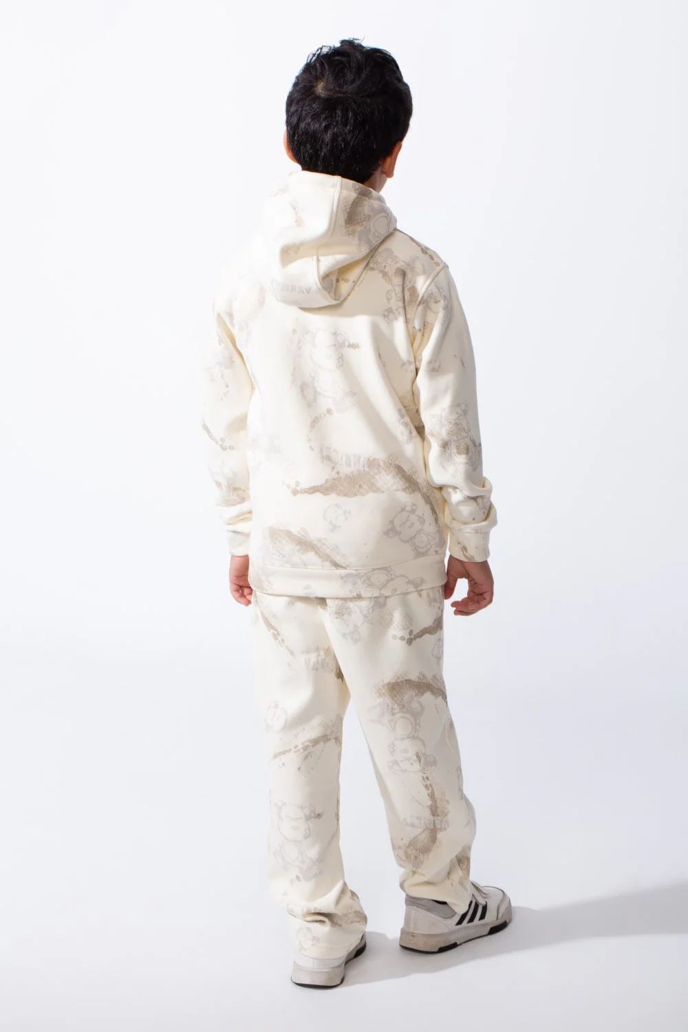 Boy’s Washed Effect Comfortable Casual Melton Slim Fit Outfit with Unique All-Over Print - Image 6