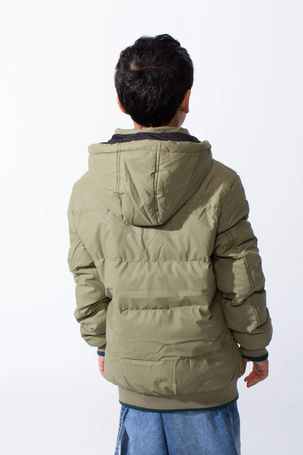 Boy’s Waterproof Double Face Full Zip Closure Comfortable Casual Contrast Stripe Ribbed Cuff Jacket - Image 10