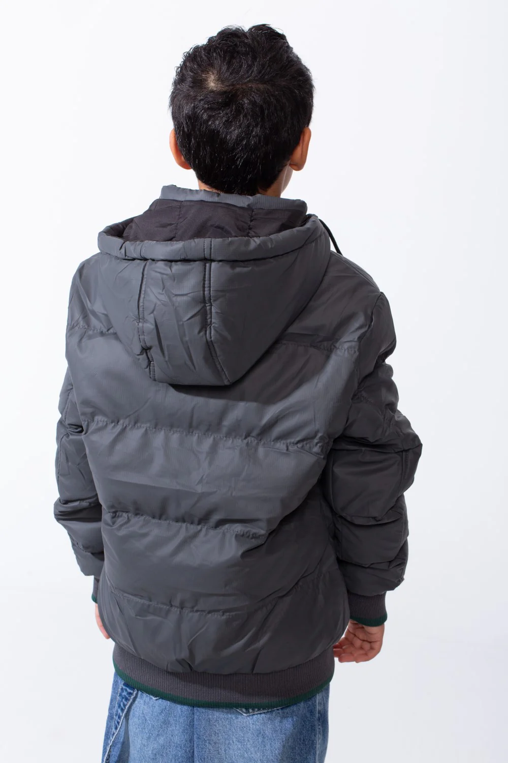 Boy’s Waterproof Double Face Full Zip Closure Comfortable Casual Contrast Stripe Ribbed Cuff Jacket - Image 6