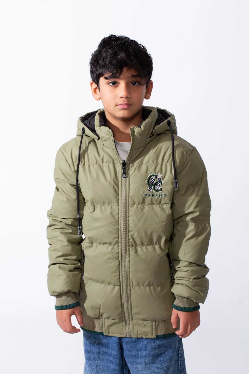 Boy’s Waterproof Double Face Full Zip Closure Comfortable Casual Contrast Stripe Ribbed Cuff Jacket - Image 9