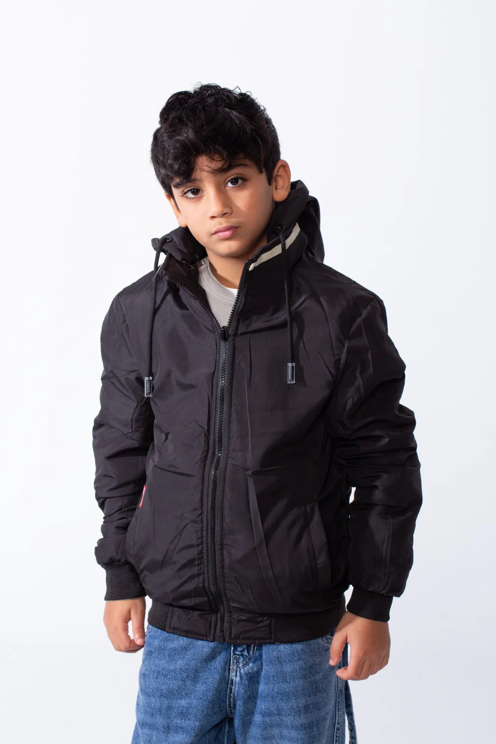 Boy’s Double Face Waterproof Hooded Puffer Jacket With Pockets