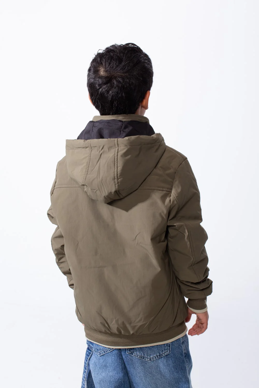 Boy’s Double Face Waterproof Hooded Puffer Jacket With Pockets - Image 10