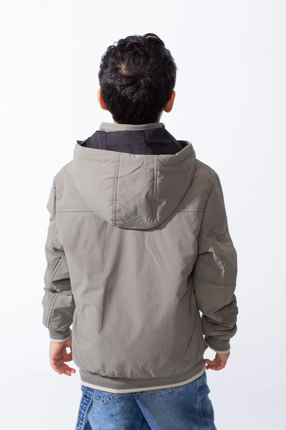 Boy’s Double Face Waterproof Hooded Puffer Jacket With Pockets - Image 6