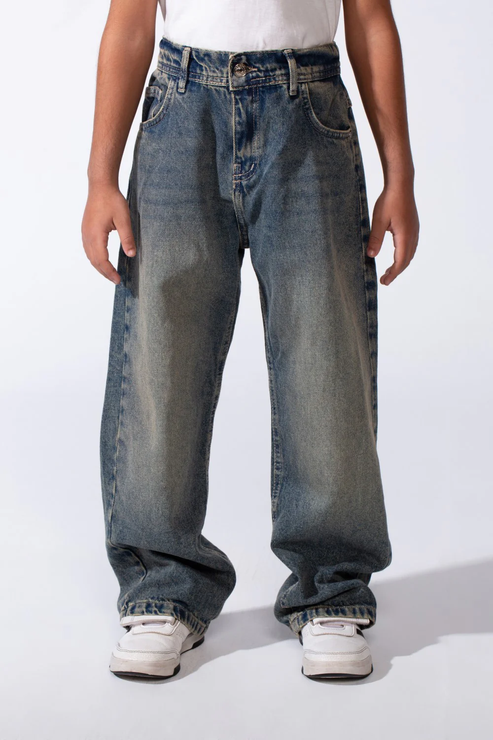Boy’s Wide Leg Washed Denim Jeans Pants