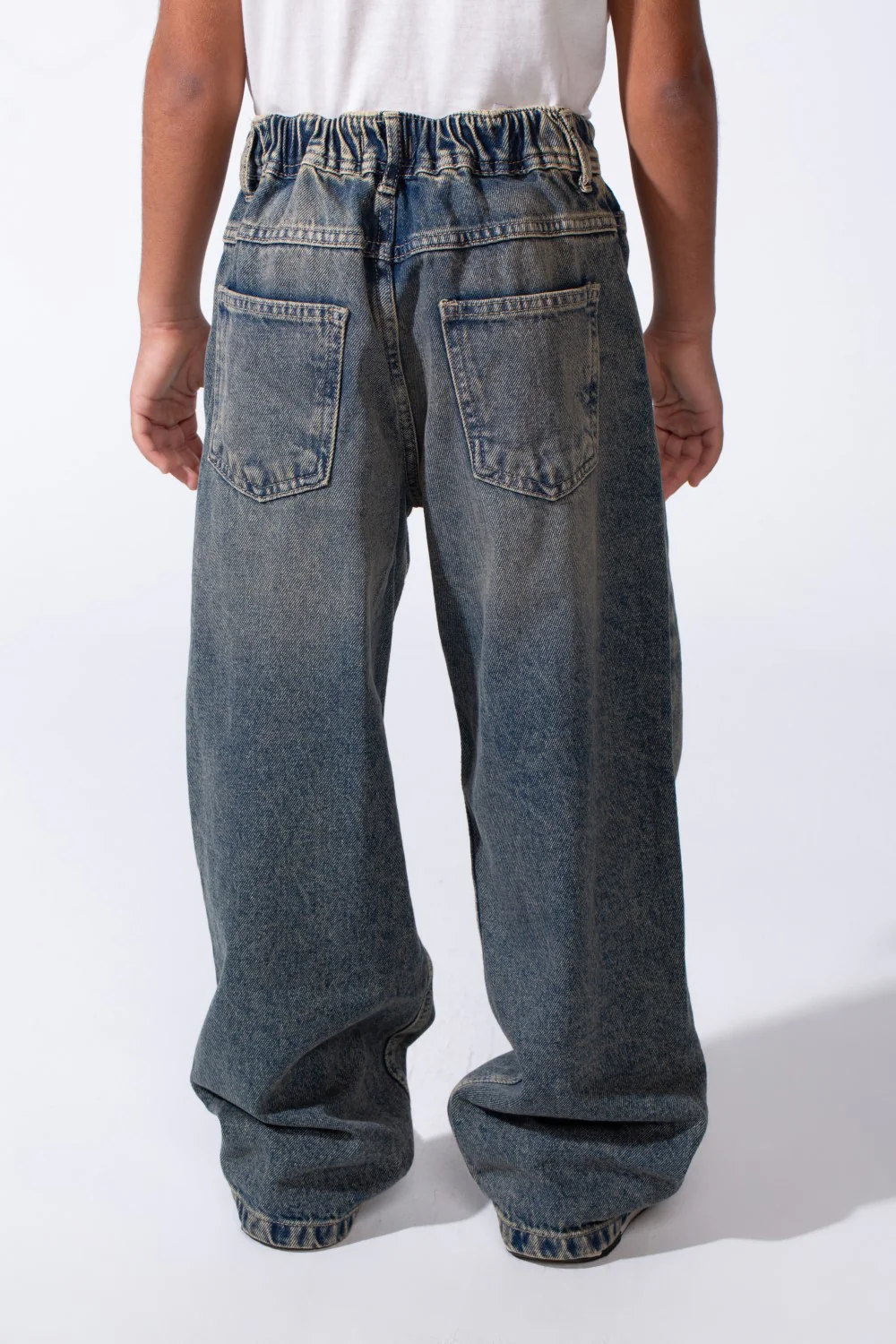 Boy’s Wide Leg Washed Denim Jeans Pants - Image 2