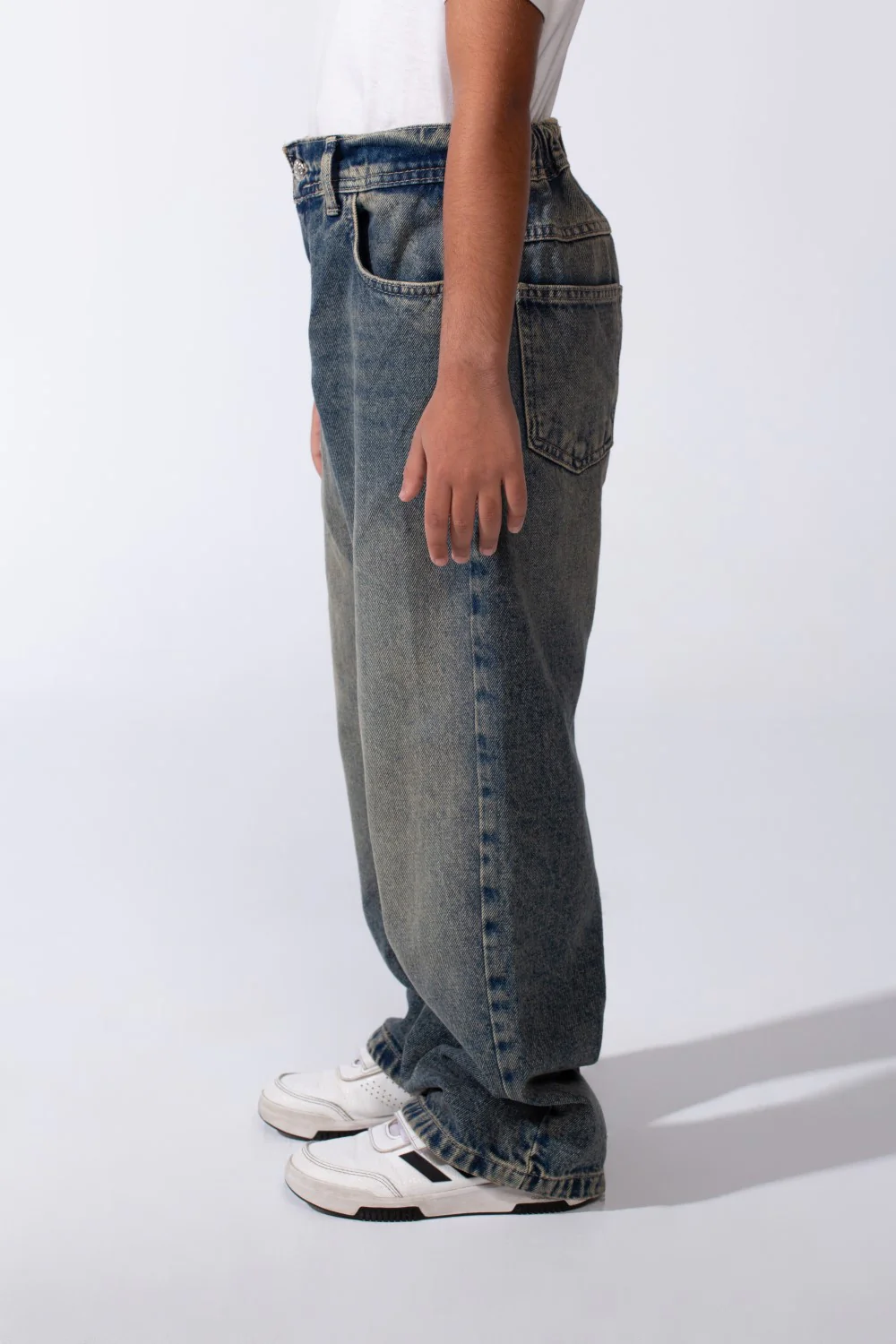 Boy’s Wide Leg Washed Denim Jeans Pants - Image 4