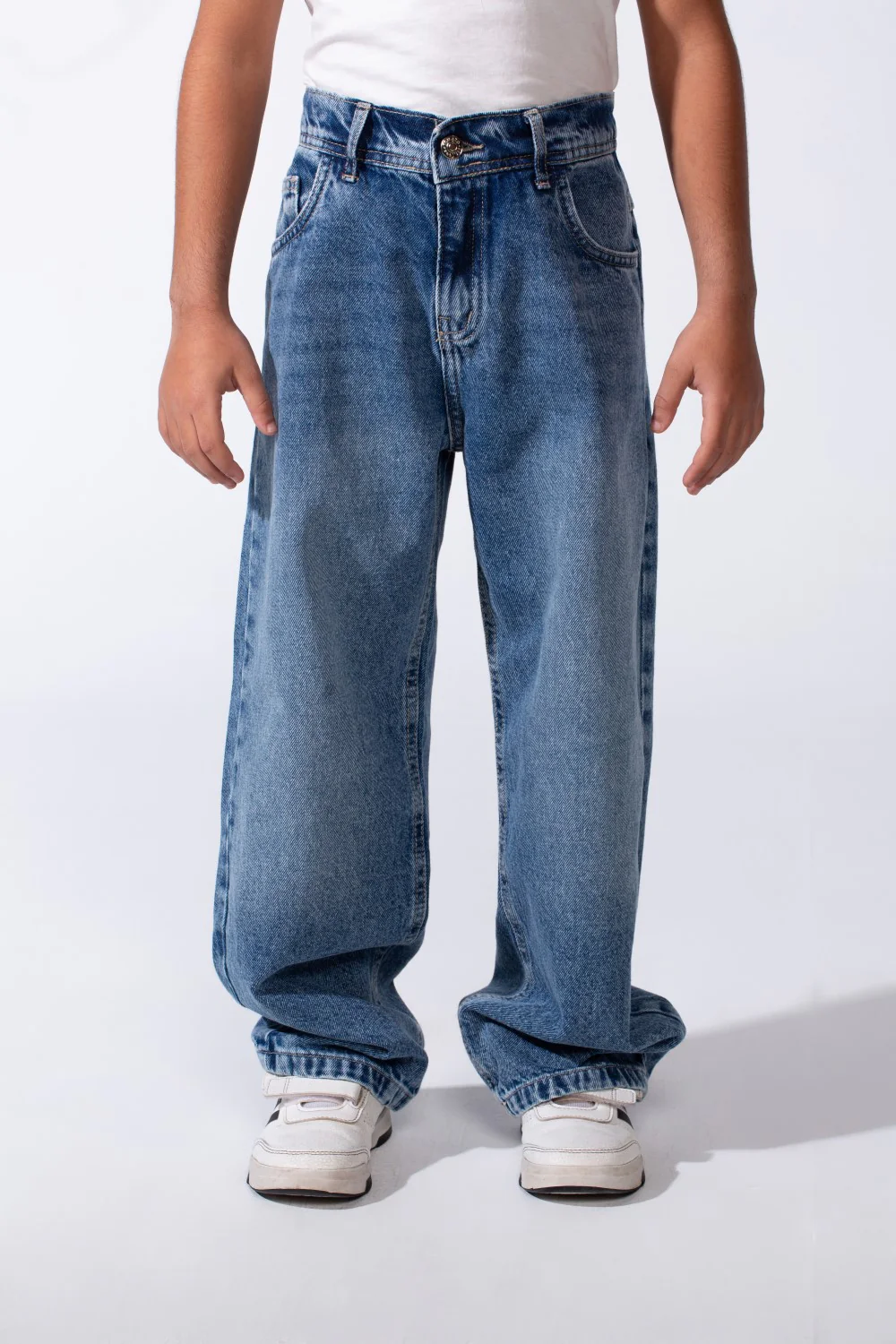 Boy’s Wide Leg Washed Denim Jeans Pants - Image 9