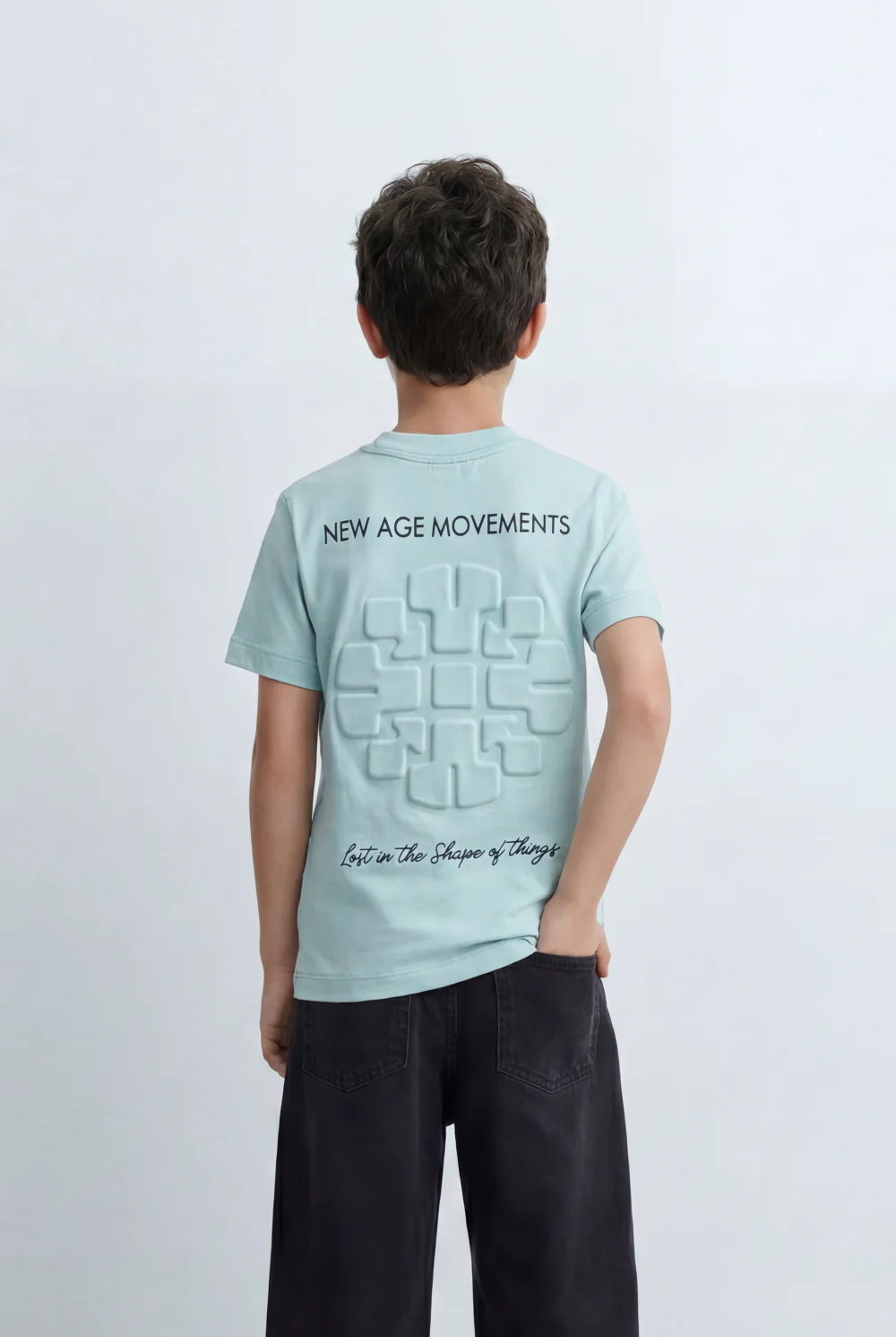 Boy's Tomato Store Back Graphic T-Shirt Showcasing Raised Geometric Artwork Typography Print - Image 10