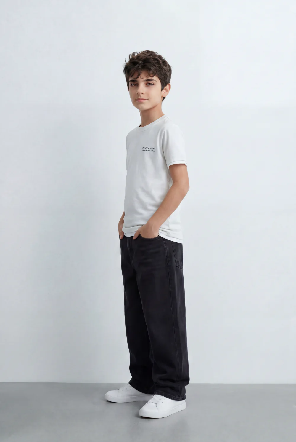 Boy's Tomato Store Back Graphic T-Shirt Showcasing Raised Geometric Artwork Typography Print - Image 4