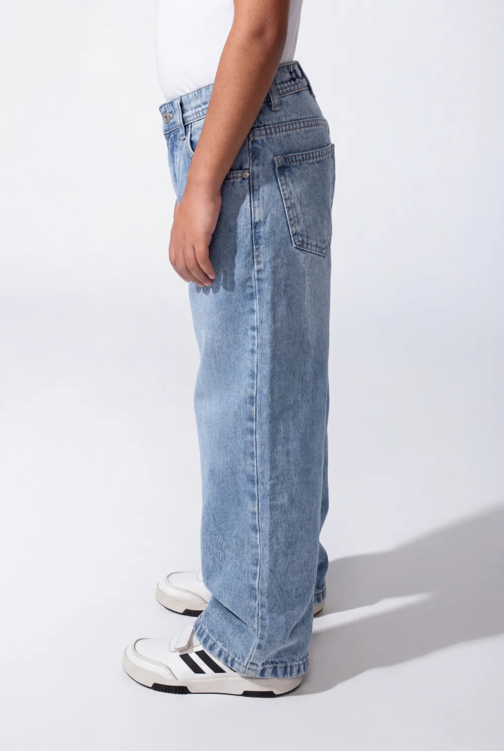 Boy's Baggy Wide-Leg Acid-Wash Finish Design Secure Button Zip Fly Closure Comfort Modern Streetwear Vibe Jeans Pants - Image 6