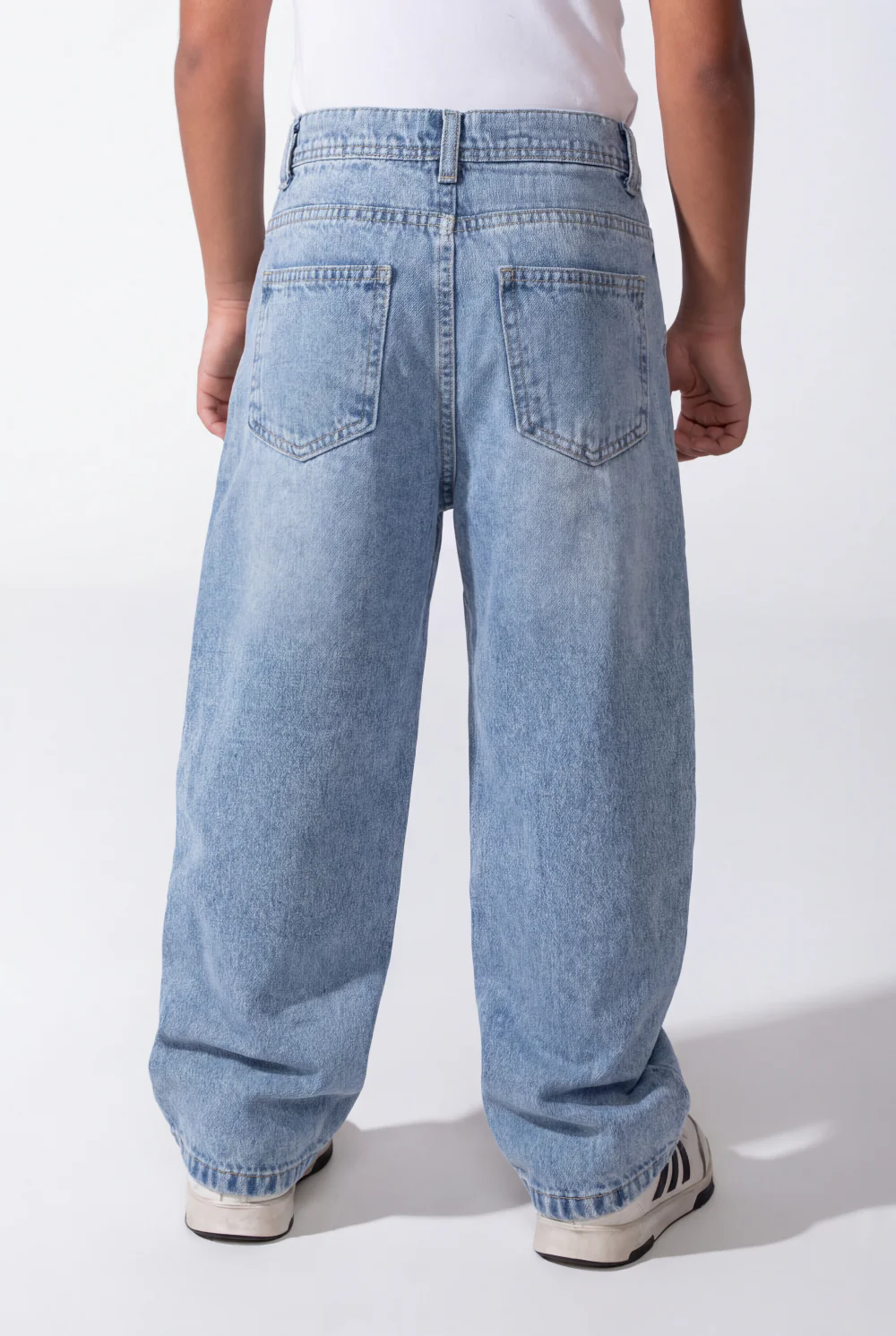 Boy's Baggy Wide-Leg Acid-Wash Finish Design Secure Button Zip Fly Closure Comfort Modern Streetwear Vibe Jeans Pants - Image 7