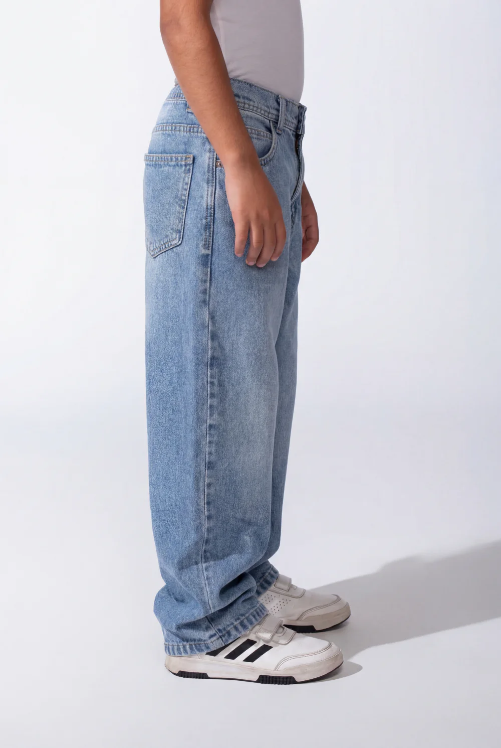 Boy's Baggy Wide-Leg Acid-Wash Finish Design Secure Button Zip Fly Closure Comfort Modern Streetwear Vibe Jeans Pants - Image 8