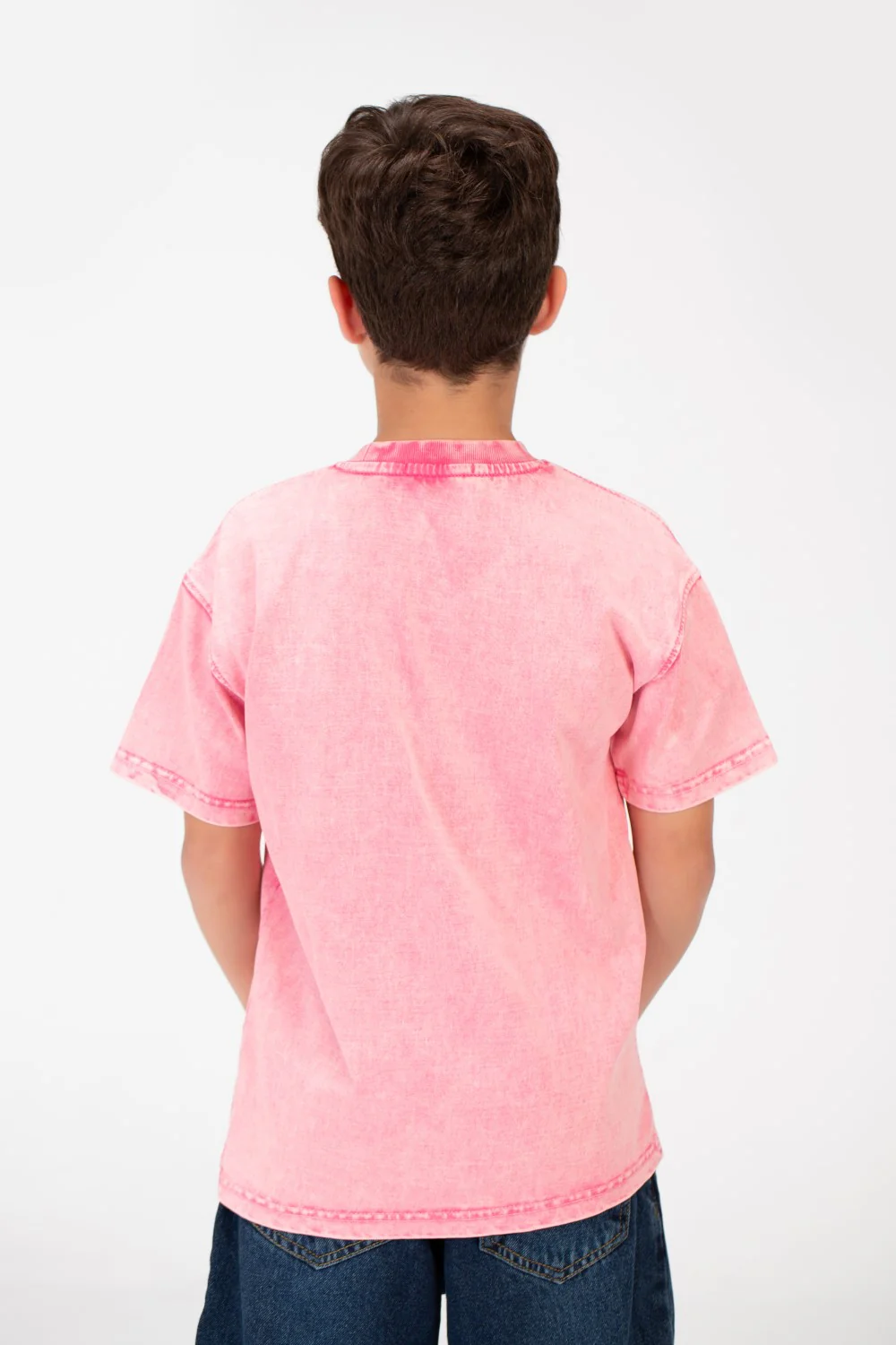 Boy's Basic Crew Neck Washed T-Shirt - Image 6