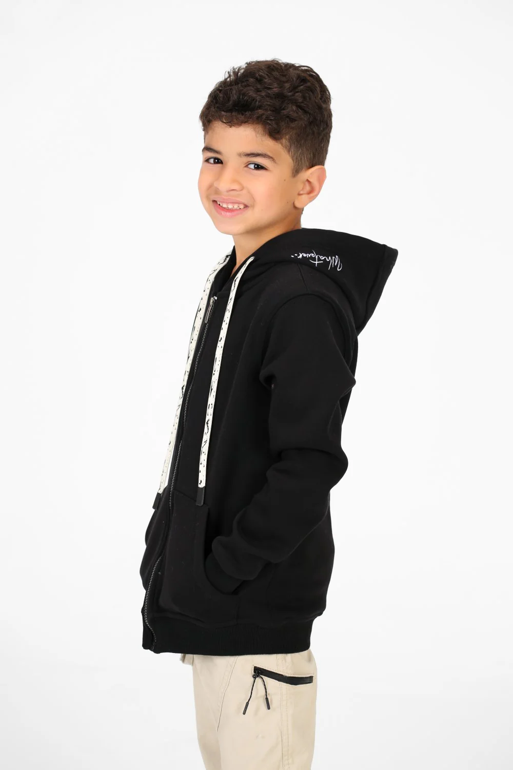 Boy's Basic Hood Sweatshirt With Full Zippers - Image 3