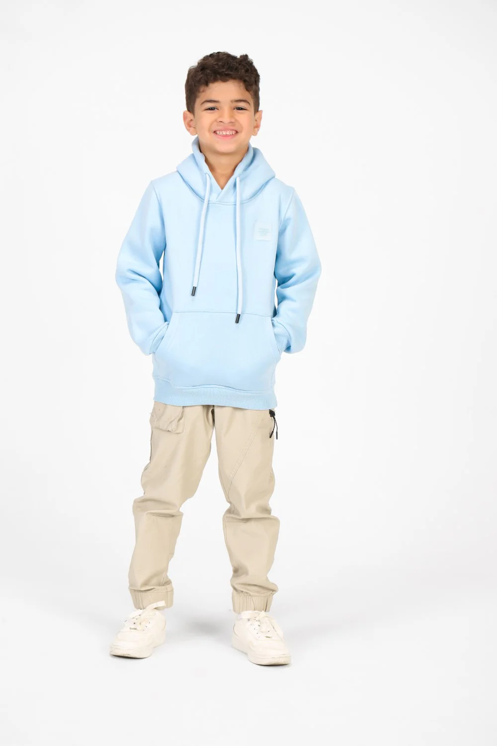 Boy's Basic Hoodie Sweatshirt With Kangaroo Pocket On The Front - Image 8